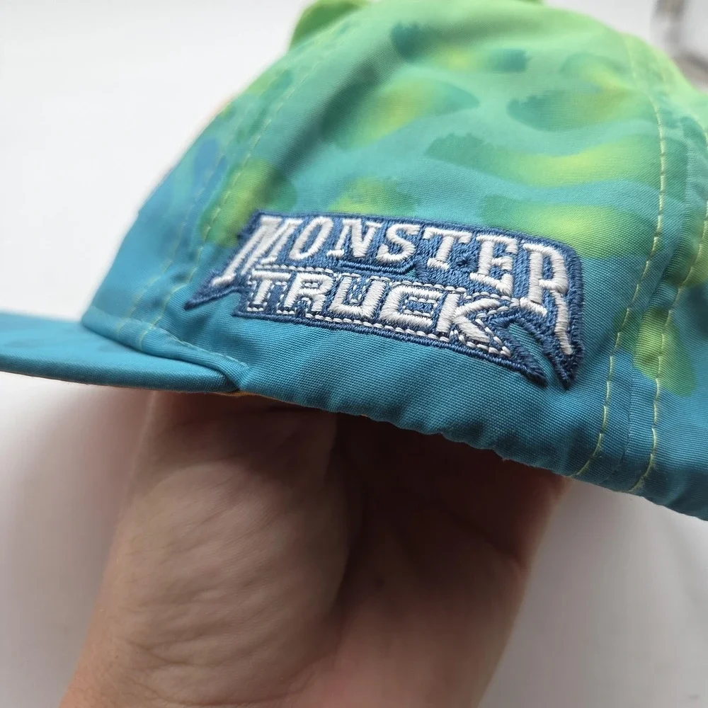 T-Rex Monster Truck Hat Cap Snap Back Youth Green Dino Spikes Adjustable Kids